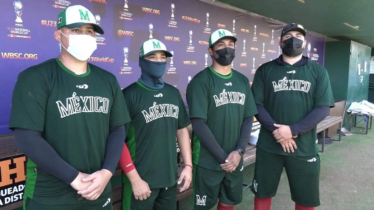 Cuatro de los seis sonorenses que buscan quedar en el equipo nacional de beisbol para el Mundial U23                 (Cortesía Codeson)